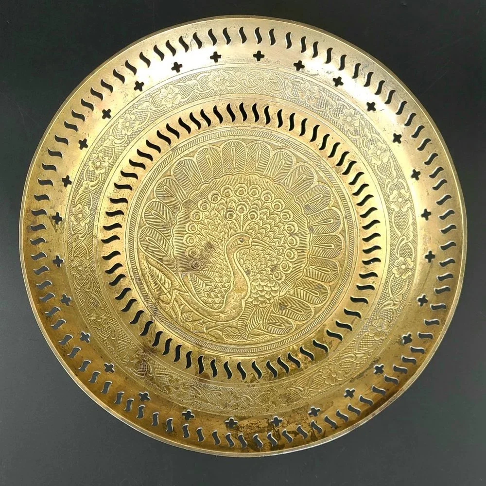 Vintage- Peacock Design - Made in India - Solid Brass Bowl - Fruit/ Candy Bowl